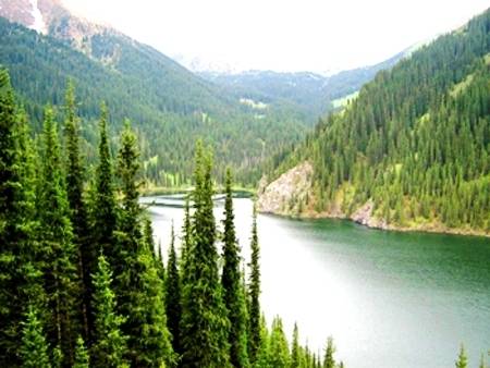 kolsay lake panoramic view